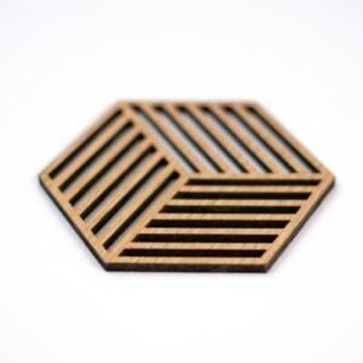 Geometrische Holzuntersetzer - Cubica