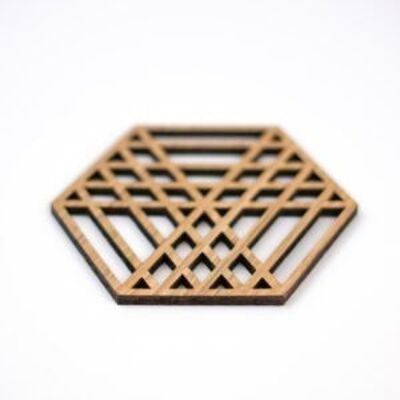 Sous-verres géométriques en bois - Hexa