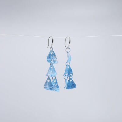 Pendientes estilo candelabro aguamarina 2 - Pintados a mano - Turquesa