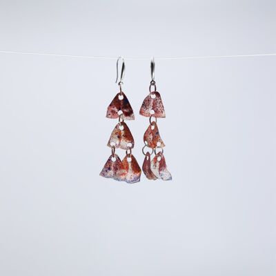 Aqua Chandelier style 2 Earrings - Hand painted - Spice