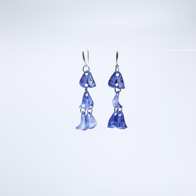 Aqua Chandelier style 2 Earrings - Hand painted - Blue