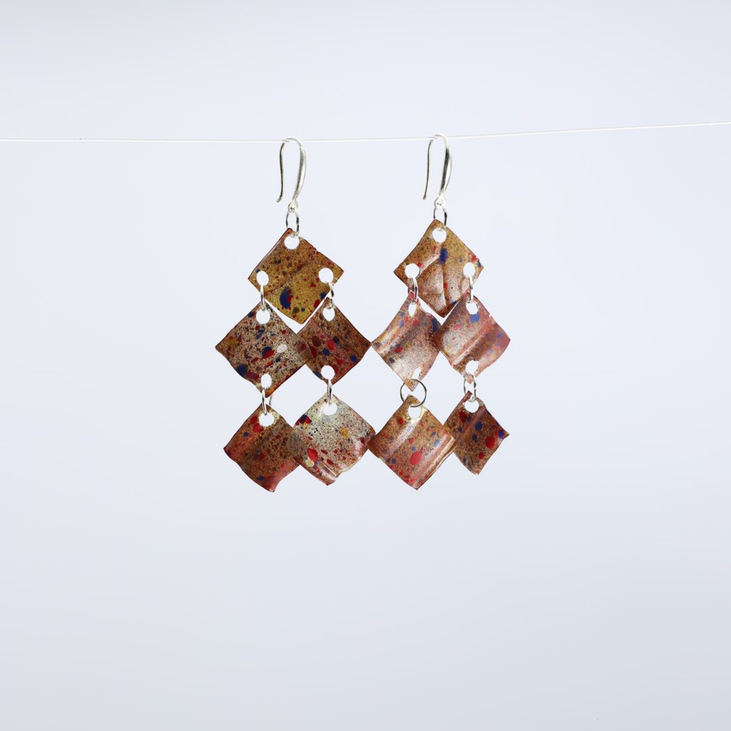 Orecchini Aqua Chandelier - Dipinti a mano - Spice