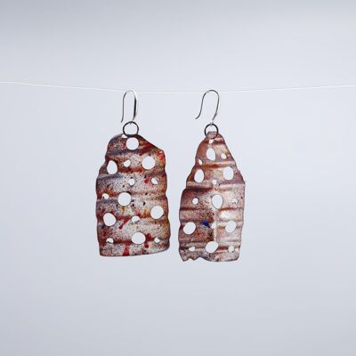 Pendientes Aqua Big Lotus Roots estilo 2 - Pintados a mano - Especia