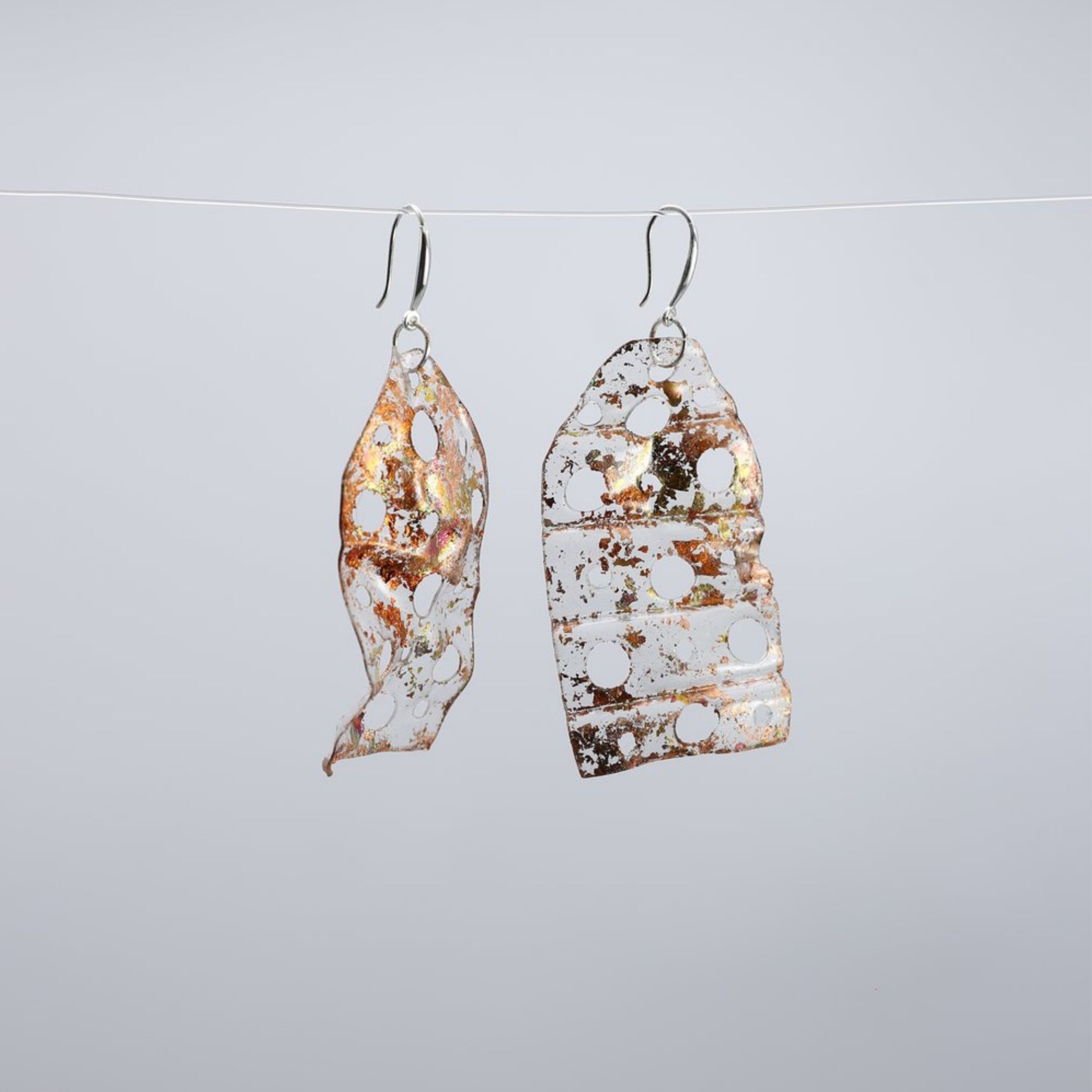 Aqua Big Lotus Roots style 2 Ohrringe - Handvergoldet - Roségold