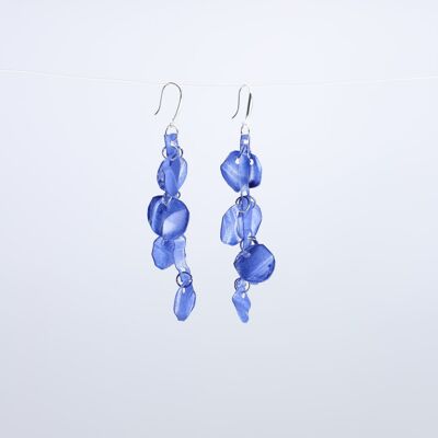 Boucles d'oreilles Aqua Water Lily - Peintes à la main - Bleu