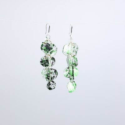 Aretes Aqua Water Lily - Dorados a mano - Verde