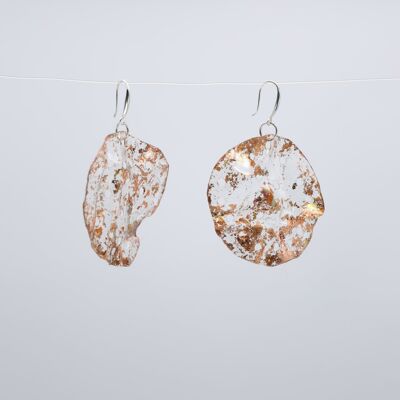 Aretes Aqua Big Lotus Roots - Dorados a mano - Oro rosa