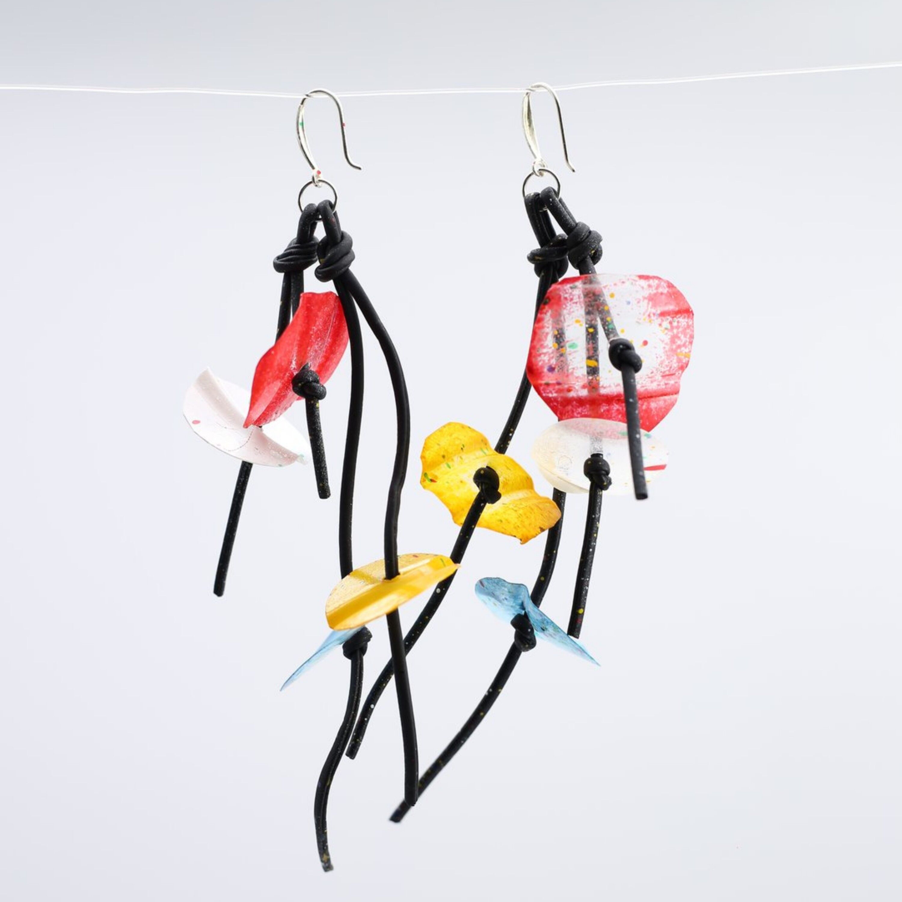 Orecchini Ninfea Acqua - Dipinti a mano - Multicolore