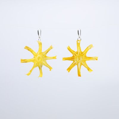 Aqua Starfish Ohrringe - Handbemalt - Gelb