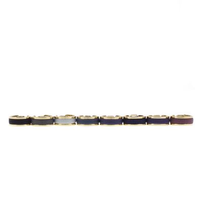 Pack 8 Rings Ribbon 4mm Harmony of black-Yellow Gold