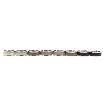 Pack 8 Rings Ribbon 4mm Harmony Khaki-Palladium