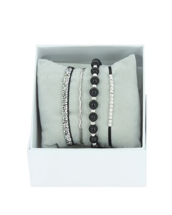 Strass Box Jonc Fil Noir-Palladium 1