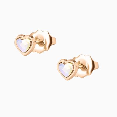 Pendientes Corazón de Oro Rosa