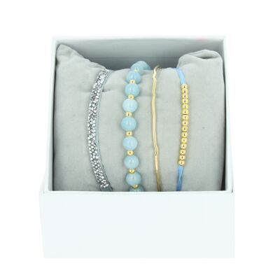 Strass Box Jonc Fil Bleu Jean 1-Or Jaune