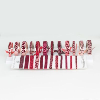 Pack 12 MV Ribbon Bangles + 12 Brac. MV Harmony of Red-Palladium