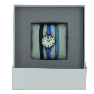 Caja de reloj Ribbon Navy95 / Blue128 / Jean Blue 2-MOP / Rutenio