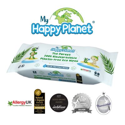 My Happy Planet Wipes - 1 Box (12 packs of wipes)
