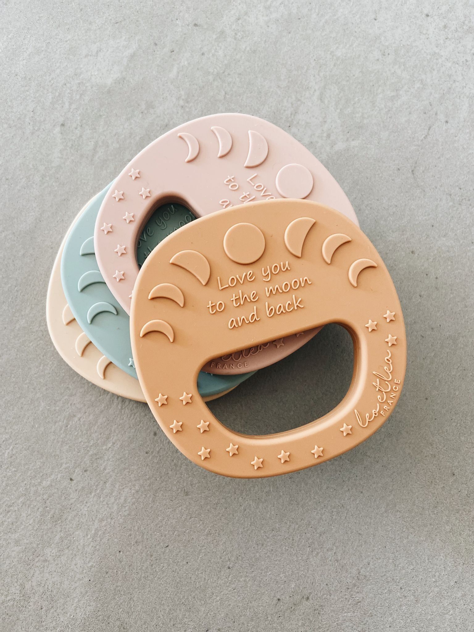 Massaggiagengive lunare, palissandro, sonaglio massaggiagengive in silicone, luna, bambino