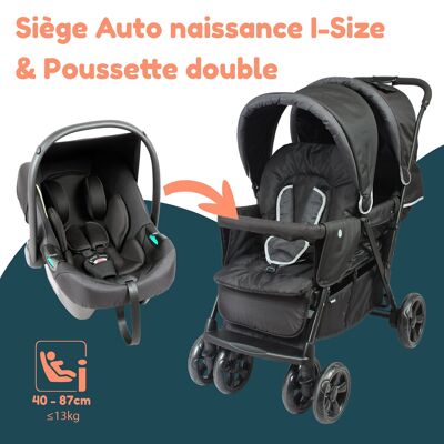 Combined double stroller & Gr0 + for twins from birth BAMBISOL