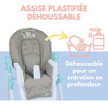 Chaise haute télescopique évolutive pour bébé et enfant 4