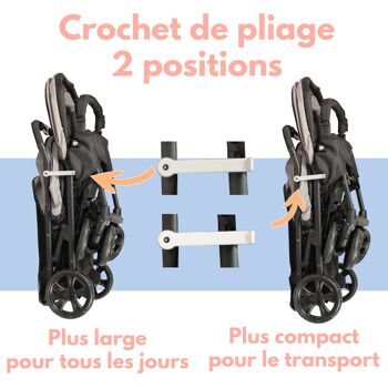 Poussette double pour enfants d'âges rapprochés (habillage pluie inclus) 3