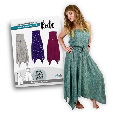 Schnittmuster Bandeaukleid Kate Gr. 32-44 | Papierschnittmuster für Damen mit Nähanleitung