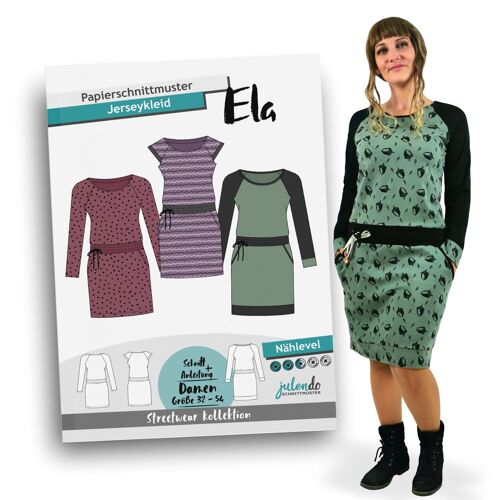 Schnittmuster Jerseykleid Ela Gr. 32-54 | Papierschnittmuster für Damen mit Nähanleitung