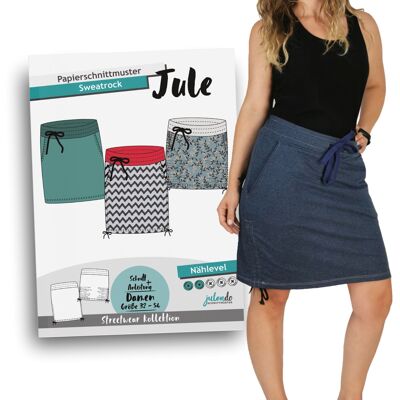 Patrón de costura falda sudadera talla Jule. 32-54 | Patrón de costura de papel para mujer con instrucciones de costura.
