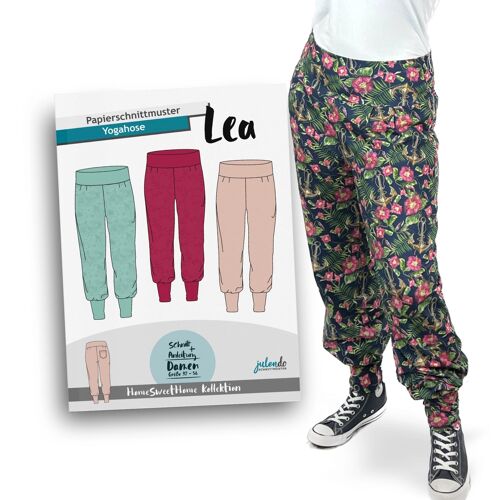 Schnittmuster Yogahose Lea Gr. 32-44 | Papierschnittmuster für Damen mit Nähanleitung