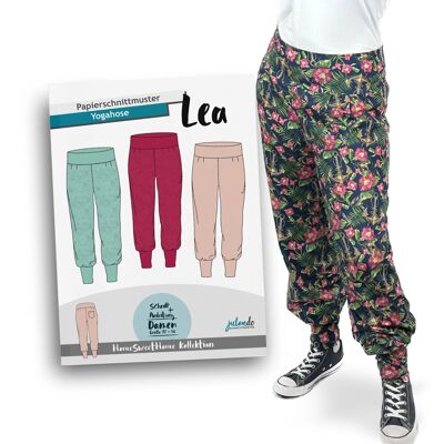 Pantaloni da yoga modello cucito Lea Gr. 32-44 | Cartamodello per donna con istruzioni di cucito