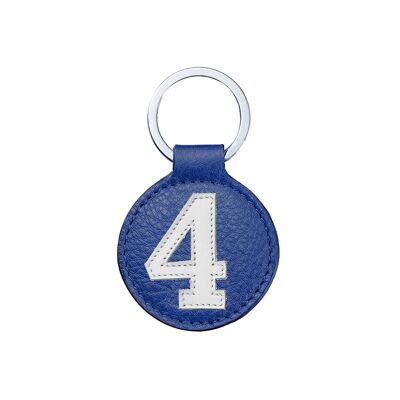Mini keyring n ° 4 white cobalt blue background
