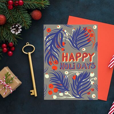 Happy Christmas Holidays A5 Greeting Card
