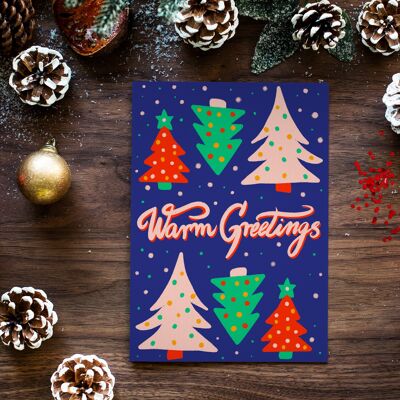 Merry Christmas Trees Holiday Card