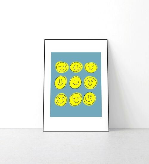 A5 Smiley Graphic Print, Design Poster