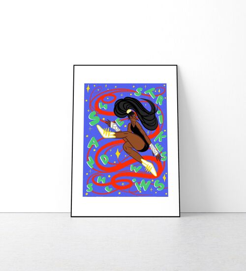Fighter Girl Art Print, Sports Graphic Poster