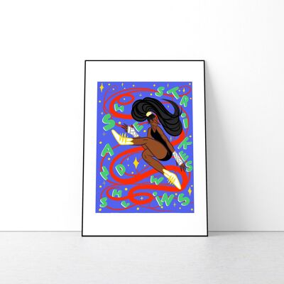 Fighter Girl Art Print, Sports Graphic Poster