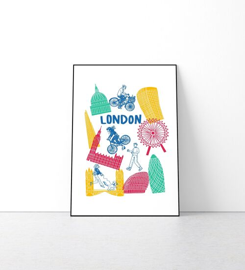 London city colourful art print