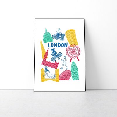 Londoner Stadt bunter Kunstdruck
