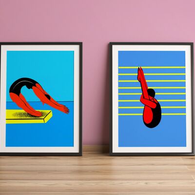 Set of 2 prints - Two Swimmers