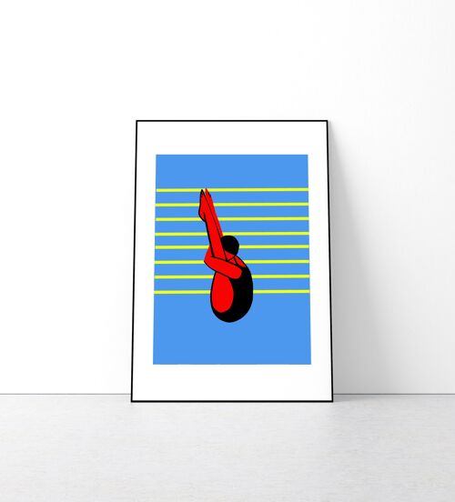 A5 Olympic Swimmer Art Print