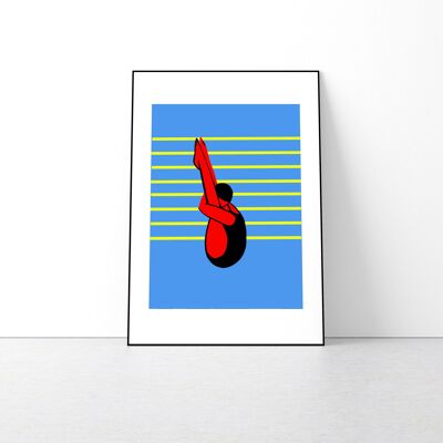 A5 Olympic Swimmer Art Print