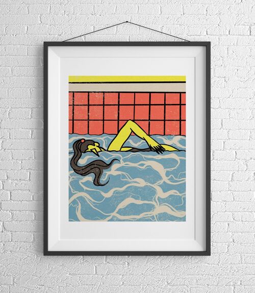 Swimming Lady Print