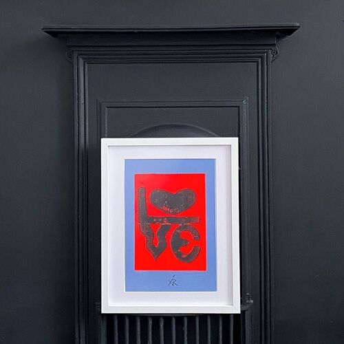 Red Love Print, A4 Original Handprinted Linocut