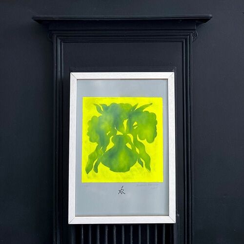 Fluro Vase Screenprint, A3 Flower Art Print