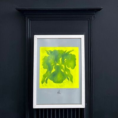 Fluro Vase Screenprint, A3 Flower Art Print