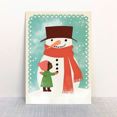 Postcard snowman