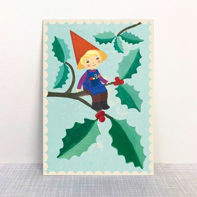 Postcard Christmas elves