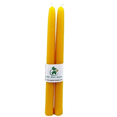 Beeswax taper candles 10'' (25 cm), pack of 2