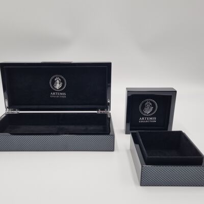 Jewelry boxes / storage boxes set "carbon fiber" noble high glossy