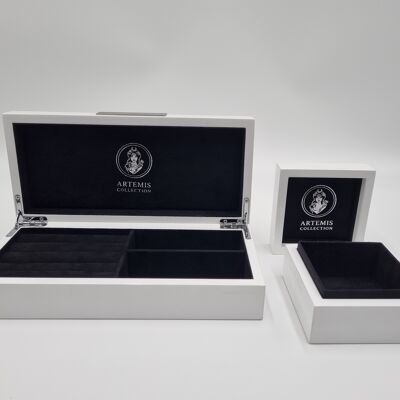 Jewelery boxes / storage boxes set "white" noble high glossy